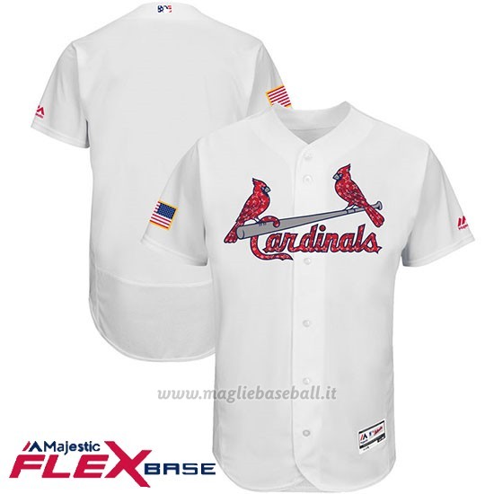 Maglia Baseball Uomo St. Louis Cardinals 2017 Estrellas y Rayas Bianco Flex Base